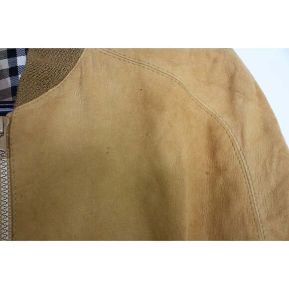 Vintage Burberrys Burberry Womens 12 Suede Leather Bomber Jacket L559 - Picture 5 of 9